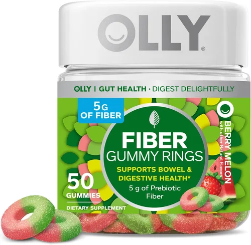 Vista 2 de OLLY Anillos de goma de fibra, 0.18 oz de fibra prebiótica, FOS (fructo-oligosacáridos), soporte digestivo y goma de belleza innegable