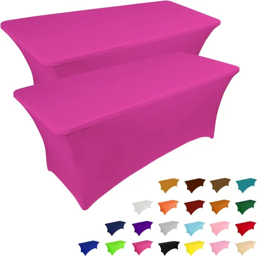 Vista 19 de IVAPUPU - Mantel de elastano para mesas rectangulares, ajustado, elástico, lavable, protector de mesa para eventos, fiestas, bodas, cócteles, Negro