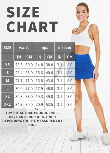 Vista 5 de Sarfort Tennis Skirt Women Golf Skort High Waisted Athletic Workout Sports Skirts Shorts Back Pleated Running Pockets