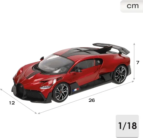 Vista 6 de Bburago 18-11045R Bugatti Divo 1:18 Escala Modelo de coche, rojo
