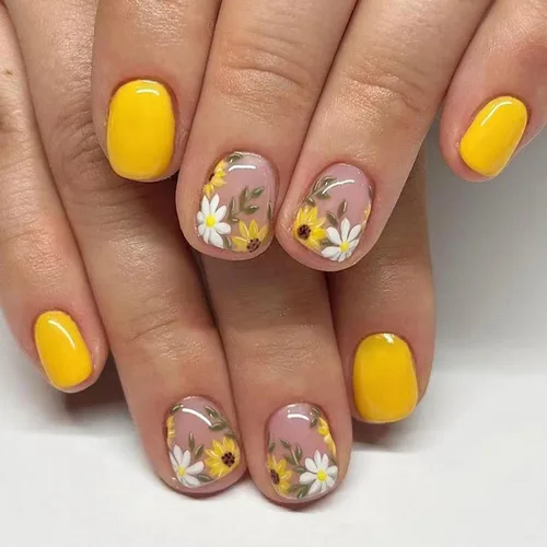 Vista 13 de Uñas postizas cortas a presión, uñas acrílicas cuadradas, coloridas de cobertura completa, uñas adhesivas brillantes en líneas, uñas reutilizables