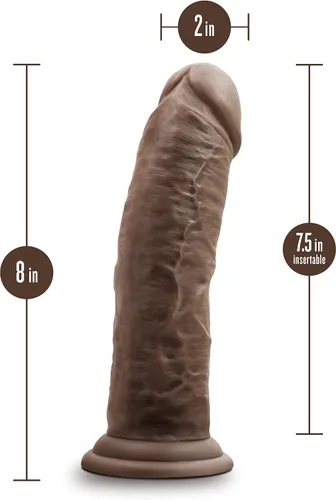 Vista 3 de Blush Dr. Skin - Juguetes sexuales para adultos – Dr. Shepherd Consolador de chocolate de silicona de 8 pulgadas – Polla gruesa curada con platino