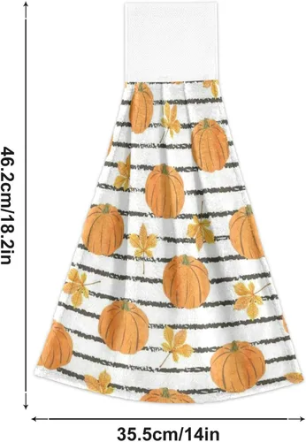 Vista 3 de Boccsty Toallas de cocina colgantes de acuarela abstracta de otoño, 2 piezas de hojas de otoño, toallas de mano, toallas de barra de té, toallas