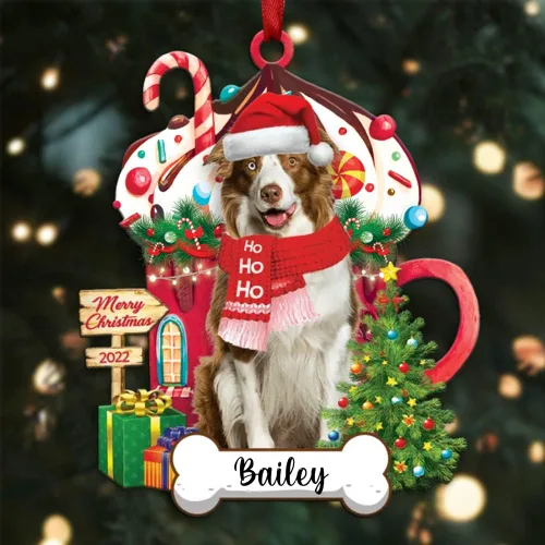 Vista 130 de Amantes de los perros de Navidad – Navidad de perros disponibles para muchos perros Shi Tzu – Adorno con forma personalizada, adorno de Navidad