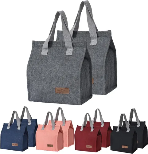 Vista 11 de Bolsa de almuerzo aislada, bolsa de lonchera, bolsa de almuerzo reutilizable, bolsa de almuerzo aislada para mujeres, hombres, trabajo, oficina