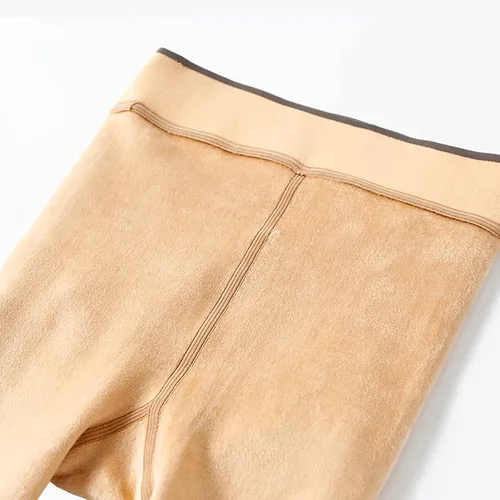 Vista 4 de Mallas de invierno para mujer mallas de forro polar falso mallas opacas con forro polar mallas térmicas transparentes falsas Negro