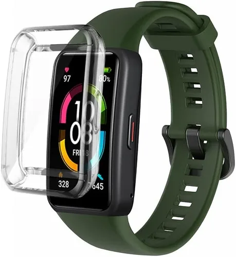 Vista 2 de Senter Funda de TPU suave premium Correas de repuesto de goma para Huawei Band 6/Honor Band 6 Smart Watch