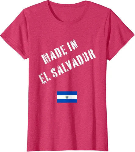 Vista 7 de Camiseta divertida Made in El Salvador con bandera