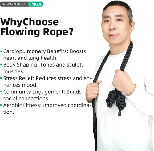 Vista 6 de Flow Rope Exercise Jump Ropes for Home Gym Cardio Core Stability Body Coordination Weighted Jump Rope for Freestyle Skipping & Jumping Helps Upper