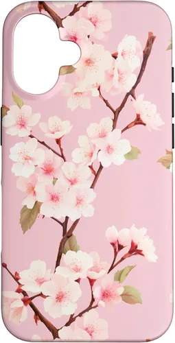 Vista 32 de Japanese Cherry Blossom Floral Flower Pattern Pastel Pink Case for iPhone 17