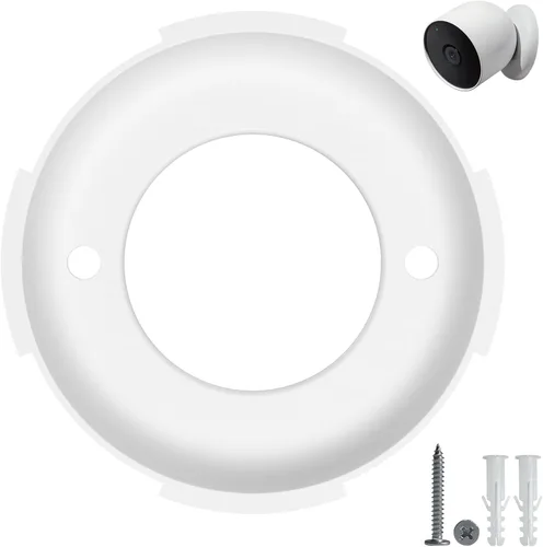 Vista 7 de Paquete de 2 placas de montaje en pared para batería Google Nest Cam para interiores y exteriores, pieza de repuesto de collar de bloqueo