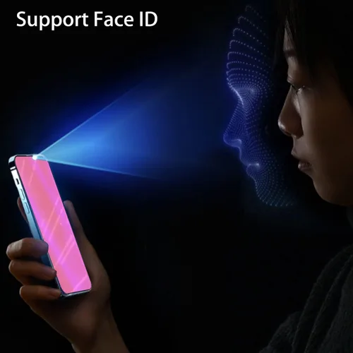 Vista 4 de Paquete de 2 Vidrio Templado Privacidad Anti-Luz Azul Compatible con iPhone X/iPhone XS/iPhone 11 Pro Espejo Protector de Pantalla Anti-Espía