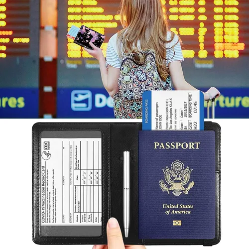 Vista 5 de RYUITHDJP Funda para tarjetas de crédito con RFID Block-2-A, Mariposas Moradas, Casual