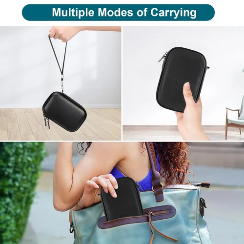 Vista 3 de Canboc Carrying Case Compatible with Miyoo Mini Plus Retro Gaming Console, Zipper Mesh Pocket fit Cable, SD Card, Black (Case Only)