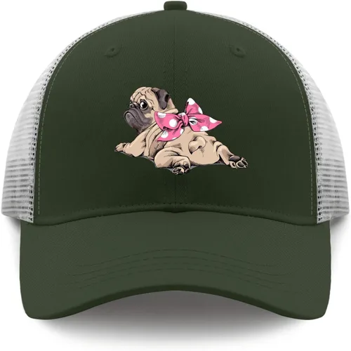 Vista 9 de Caps Pug Dog Dad Hat, Graphic Dad Hats for Men