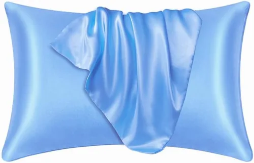 Vista 29 de Juego de 2 fundas de almohada de seda satinada de lujo para cabello y piel, fundas de almohada de satén con cierre de cremallera (estándar