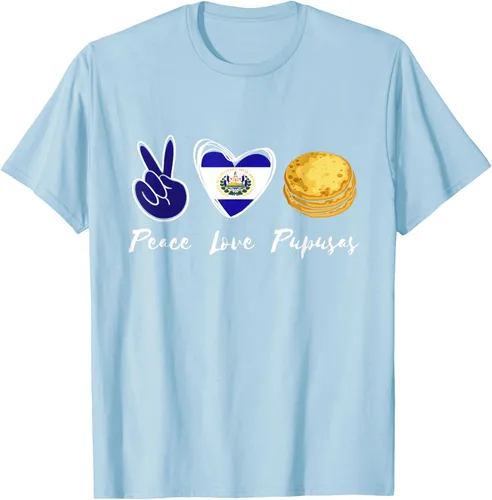 Vista 87 de Pupusas Lover Love Peace El Salvadaor Camiseta Comida Salvadoreña