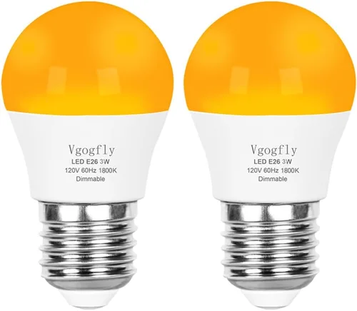Vista 13 de Vgogfly Bombilla de baja potencia de 1.5 W, equivalente a 15 W, 2700 K, blanco suave A15, luz nocturna de base E26 para dormitorio, cuarto de bebé