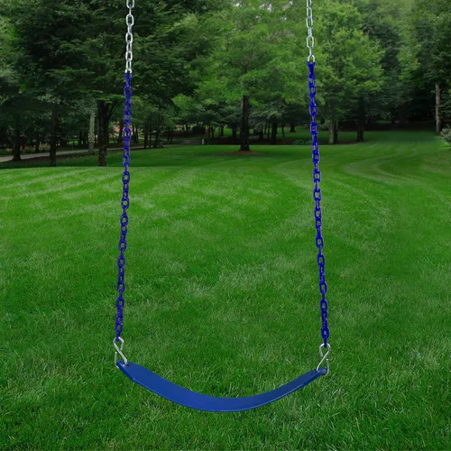 Vista 2 de Gorilla Playsets 04-0002-B/B Cinturón oscilante de lujo con cadenas recubiertas - Azul con Cadenas Azules