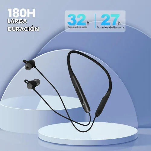 Vista 4 de Paquete doble de auriculares Bluetooth con banda para el cuello, tiempo de reproducción de 60 horas × 2 Carga rápida 3C Reducción de ruido