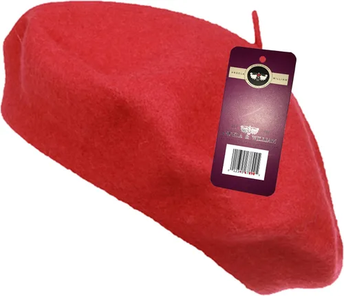 Vista 44 de WW004 Invierno 100% Lana Cálida Arte Francés Vasco Boina Tam Beanie Cap
