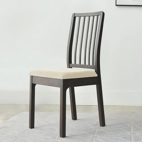 Vista 2 de Juego de 2 fundas elásticas para asiento de silla de comedor, de terciopelo suave, fundas protectoras universales extraíbles para sillas de comedor