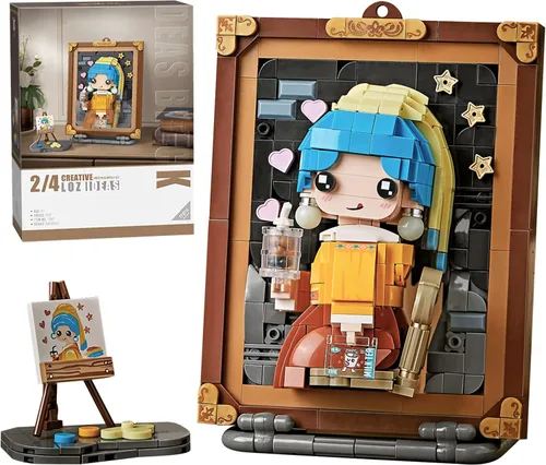 Vista 8 de MEIEST Mini bloques de construcción lindo juego de modelo de pintura 3D, colección creativa de estereografía de partículas de simulación
