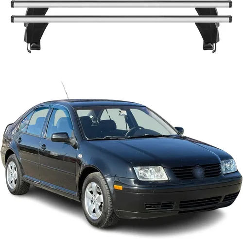 Vista 10 de OMAC Barras transversales de techo para VW Jetta A4 2000-2005 bloqueable 110 libras aluminio negro 2 piezas se adapta a portadores de carga, kayak
