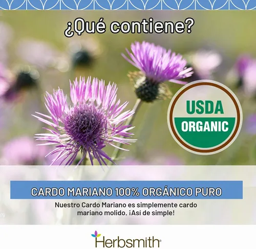 Vista 3 de Herbsmith Suplemento herbario de cardo mariano para perros y gatos, 2.65 oz en polvo