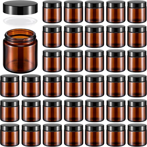Vista 39 de Norme 24 Frascos de Vidrio de 4 oz con Tapas Herméticos Redondos a Prueba de Fugas Frascos Cosméticos Vacíos con Revestimientos Internos en la Tapa