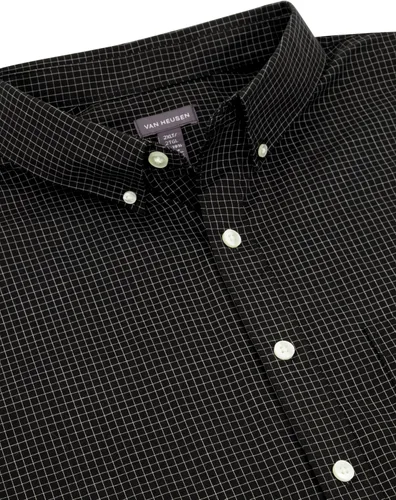 Vista 2 de Van Heusen - Camisa sin arrugas de manga corta con botones para hombre grande y alto