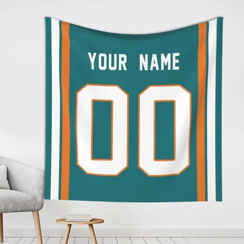 Vista 11 de Tapiz personalizado de fútbol americano personalizado con cualquier nombre, tapiz de 59 x 59 pulgadas, para colgar en la pared, gimnasio, deportes