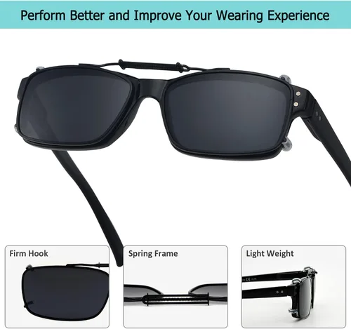 Vista 4 de Gafas de sol polarizadas de resorte con clip fácil