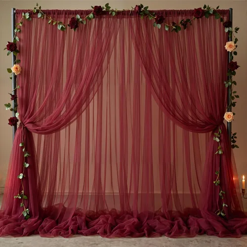 Vista 9 de Cortinas de fondo de tul azul de 10x10 para fiestas, cortina de fondo transparente para fotos de boda, cortinas para baby shower, fotografía, fiesta