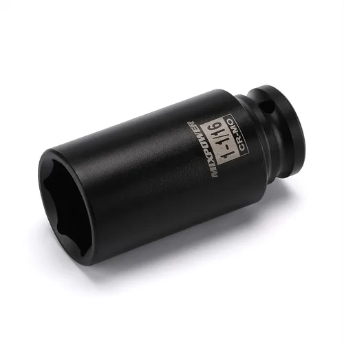 Vista 29 de Zócalo de impacto poco profundo de 1/2", CR-MO, 1-1/4", 6 puntos, diseño de esquina de radio, tuerca de eje de grado de impacto para fácil extracción