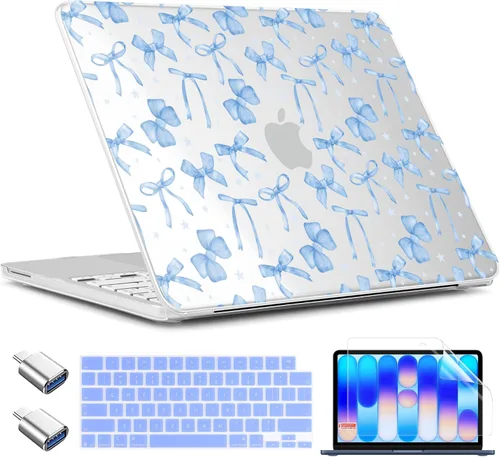 Vista 39 de TWOLSKOO Funda para MacBook Neo de 13 pulgadas 2026 A3404 A18 Pro Chip, funda rígida de plástico con adaptador tipo C, 2 fundas para cámara web