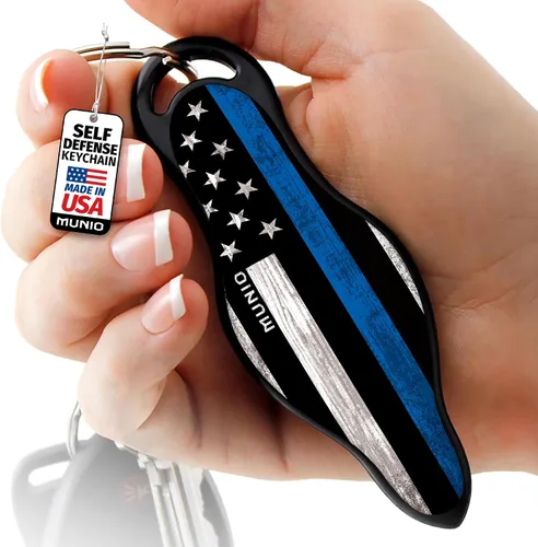 Vista 13 de MUNIO Llavero de defensa personal – Herramienta de seguridad ligera, elegante y portátil para mujeres y hombres – Kubotan no letal, fácil de usar