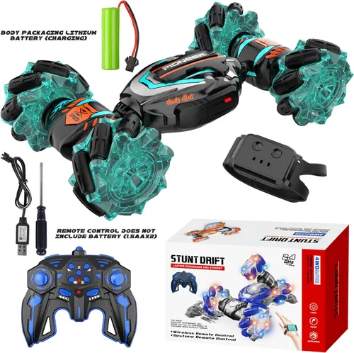 Vista 5 de Coche de Control Remoto, Coche de Acrobacias RC con Detección de Gestos, 4WD Transformable Fuera de Carretera para Girar, Coches RC de 2.4Ghz