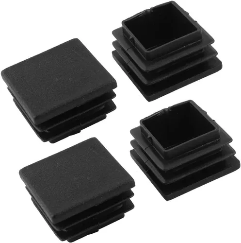 Vista 2 de Paquete de 100 tapones cuadrados de plástico de 1 pulgada, tapa de extremo de tubo, deslizamiento de silla duradero, se adapta a tubos cuadrados
