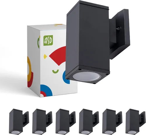 Vista 24 de ASD Lámpara de pared cuadrada para exteriores de 1 luz, enchufe de bombilla E26 de 60 W, 120 V, ETL, cilindro hacia arriba, luces LED