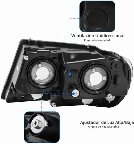 Vista 3 de DWVO Conjunto de faros delanteros compatible con Grand Cherokee OE 1999, 2000, 2001, 2002, 2003, 2004, carcasa negra