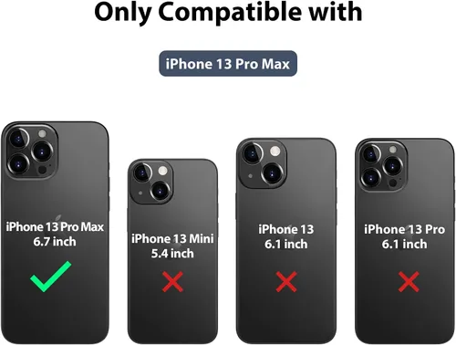 Vista 2 de Nillkin Funda diseñada para iPhone 13 Pro Max con funda para cámara, funda de grado militar con protección deslizante para lente de cámara, funda a