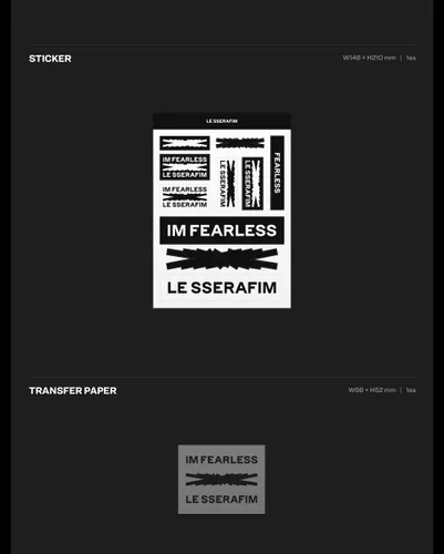 Vista 5 de LE SSERAFIM FEARLESS 1er mini álbum+tarjetas de fotos extra (ver al azar, + 1 póster plegado), 7.480 x 10.197 x 0.472 in