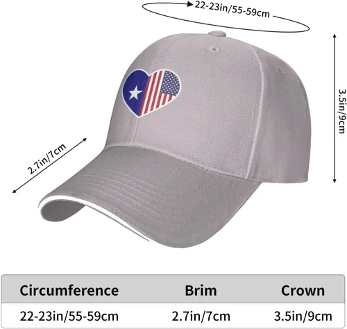 Vista 6 de I Love America and Bonnie Blue Flag Baseball Cap for Men Women Adjustable Funny Dad Hat