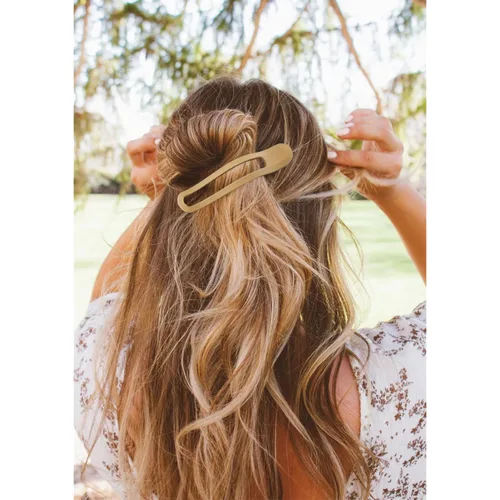 Vista 3 de Pinzas de pelo planas francesas para mujer, paquete de 4 pinzas curvadas para cabello grueso y fino, agarre fuerte, agarre antideslizante, pinzas