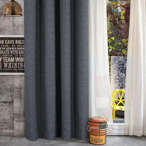 Vista 4 de always4u Cortinas geométricas de rombos suaves con aspecto de lana, 2 paneles, cortinas de lujo para tratamiento de ventanas de invierno, para sala