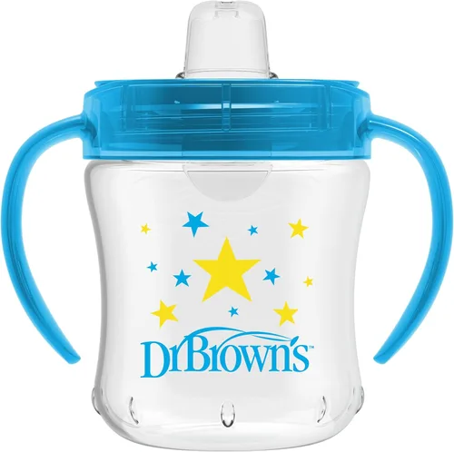 Vista 11 de Dr. Brown's Milestones Vaso de Aprendizaje con Boquilla Suave y Asas, Conejitos Héroes Rosados, Libre de BPA, 9 oz/270 mL, 9m+ Héroe de conejo rosa