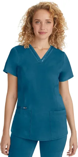 Vista 14 de Healing Hands Camiseta médica para mujer con 3 bolsillos y fácil cuidado, tela elástica de 2 vías 2278 Negro