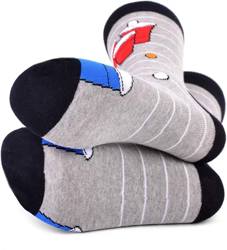 Vista 4 de Calcetines divertidos para hombre, varios patrones (Beer Pong, gris, 1 par), Beer Pong - Gris
