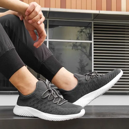 Vista 6 de Feethit - Tenis de correr para hombre ligeros, transpirables, antideslizantes, cómodos y a la moda